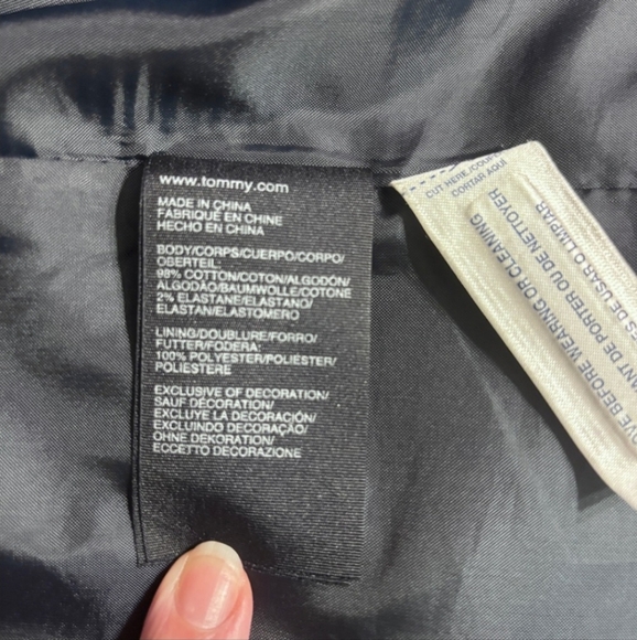 TOMMY HILFIGER Navy Double-Breasted Belted Trench Coat - Picture 11 of 12